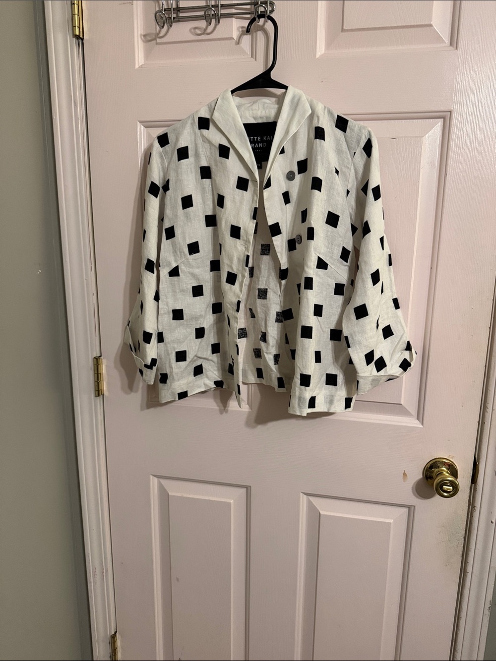 White Jacket with Black Square Print by Bitte Kai Rand